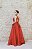 VESTIDO VERMELHO PRINCESA OMBRO ÚNICO RECORTE NA COSTA E CINTO FIVELA - Imagem 6