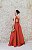 VESTIDO VERMELHO PRINCESA OMBRO ÚNICO RECORTE NA COSTA E CINTO FIVELA - Imagem 5