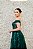 VESTIDO VERDE OMBRO A OMBRO EM TULE COM APLICAÇÕES DE FLORES - Imagem 4