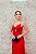 VESTIDO CETIM DE SEDA VERMELHO ALÇA FINA BUSTO LAÇO - Imagem 4