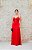 VESTIDO CETIM DE SEDA VERMELHO ALÇA FINA BUSTO LAÇO - Imagem 2