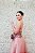 VESTIDO ROSA EM TULE COM GLITTER DECOTE V ALÇA FINA COM BUSTO BORDADO - Imagem 4