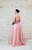 VESTIDO ROSA EM TULE COM GLITTER DECOTE V ALÇA FINA COM BUSTO BORDADO - Imagem 3