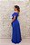 VESTIDO AZUL ROYAL FLUÍDO OMBRO A OMBRO FOLHO DUPLO - Imagem 2
