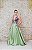 VESTIDO ZIBELINE VERDE PISTACHE SAIA PRINCESA BUSTO BORDADO COLORIDO - Imagem 1