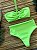 BIQUINI RETRÔ HOT PANTS VERDE NEON ATOALHADO - Imagem 1