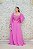 VESTIDO FLECHE DOR CREPE DE SEDA ROSA CHICLETE OMBRO A OMBRO DECOTE LATERAL E DETALHES BORDADOS - Imagem 2