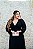 VESTIDO PRETO PLISSADO MANGA LONGA COM AMARAÇÃO NA COSTA - Imagem 2