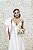 VESTIDO MARRÔ ZIBELINE MIDI BRANCO ALCINHA DINA E DETALHE OMBRO ÚNICO - Imagem 3