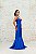 VESTIDO SEREIA EM CREPE AZUL ROYAL LISO ALÇA LARGA FATIMA SCOFIELD - Imagem 2