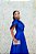 VESTIDO AZUL ROYAL EM ZIBELINE FLECHE DOR OMBRO UNICO COM LAÇO E RECORTE LATERAL SAIA PRINCESA - Imagem 3