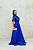 VESTIDO AZUL ROYAL EM ZIBELINE FLECHE DOR OMBRO UNICO COM LAÇO E RECORTE LATERAL SAIA PRINCESA - Imagem 5