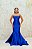 VESTIDO FLECHE DOR AZUL ROYAL TOMARA QUE CAIA SEREIA EM ZIBELINE COM DECOTE EM V - Imagem 1