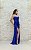 VESTIDO LIA RABELLO PAETÊ AZUL ROYAL TOMARA QUE CAIA DRAPEADO LATERAL COM FENDA - Imagem 5