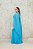 VESTIDO AZUL CELESTE FLECHE DOR CREPE DE SEDA RECORTE TIRAS LATERAL COM BUSTO BORDADO E CAPA REMOVIVEL - Imagem 3