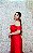 VESTIDO FLECHE DOR VERMELHO ZIBELINE SERIA OMBRO A OMBRO CINTURA DETALHE DRAPEADO DECOTE EM TULE - Imagem 6