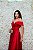 VESTIDO OMBRO A OMBRO CETIM DE SEDA MARSALA SAIA PRINCESA COM FENDA - Imagem 7