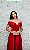 VESTIDO OMBRO A OMBRO CETIM DE SEDA MARSALA SAIA PRINCESA COM FENDA - Imagem 3