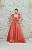 VESTIDO EM TAFETÁ CORAL COM LAÇOS NO OMBRO - Imagem 1
