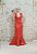 VESTIDO VERMELHO REGATA EM CREPE DE SEDA COM DECOTE PROFUNDO - Imagem 1