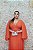 VESTIDO LARANJA MANGA LONGA FLUIDA COM CINTO DE TRANÇAS - Imagem 4