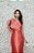 VESTIDO GOIABA/ CORAL DEBORA MANGABEIRA LAÇO OMBRO UNICO ZIBELINE - Imagem 5