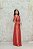 VESTIDO GOIABA/ CORAL DEBORA MANGABEIRA LAÇO OMBRO UNICO ZIBELINE - Imagem 4