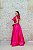 VESTIDO ZIBELINE PINK OMBRO ÚNICO COM LAÇO SAIA PRINCESA COM CORSELETE NAS COSTAS - Imagem 2