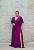 VESTIDO LONGO ROXO PS MANGA CURTA PLISSADA COM ABERTURA - Imagem 1