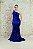VESTIDO NY AZUL EM PAETÊ E VELUDO SEREIA OMBRO ÚNICO - Imagem 4