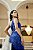 VESTIDO NY AZUL ROYAL SEREIA OMBRO UNICO TODO BORDADO COM ABERTURA LATERAL E DETALHE DE FRANJAS - Imagem 5