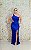VESTIDO NY AZUL ROYAL SEREIA OMBRO UNICO TODO BORDADO COM ABERTURA LATERAL E DETALHE DE FRANJAS - Imagem 6