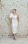 VESTIDO MIDI BRANCO CREPE ACETINADO COM LAÇO OMBRO ÚNICO - Imagem 1