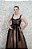 VESTIDO DOURADO JACQUARD METALIZADO PRINCESA COM DETALHE PRETO NA ALÇA - Imagem 3