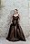VESTIDO DOURADO JACQUARD METALIZADO PRINCESA COM DETALHE PRETO NA ALÇA - Imagem 4