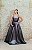 VESTIDO PRATA METALIZADO JACQUARD PRINCESA ALÇA FINA - Imagem 1