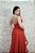 VESTIDO EM GLITTER VERMELHO TOMATE ALCINHA FINA E SAIA COM CAMADA CRINOL - Imagem 4
