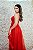 VESTIDO EM GLITTER VERMELHO TOMATE ALCINHA FINA E SAIA COM CAMADA CRINOL - Imagem 3
