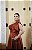 VESTIDO EM ZIBELINE OMBRO ÚNICO TERRACOTA COM LAÇO - Imagem 4