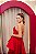 VESTIDO VERMELHO BUSTO PONTEIRA COM FENDA E BABADO NA SAIA - Imagem 4