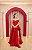 VESTIDO VERMELHO BUSTO PONTEIRA COM FENDA E BABADO NA SAIA - Imagem 1