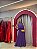VESTIDO GOLA ALTA ROXO PLISSADO - Imagem 1