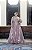 VESTIDO PRINCESA NY MANGA LONGA ROSA/ MAUVE COM BORDADO PRATA GOLA ALTA - Imagem 1