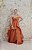 VESTIDO TOMARA QUE CAIA EM TAFETÁ LARANJA BUSTO DRAPEADO COM SAIA CURTA COM DETALHE EM CRINOL - Imagem 2