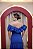 VESTIDO CREPE SEREIA AZUL ROYAL OMBRO A OMBRO BUSTO DRAPEADO - Imagem 4