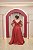VESTIDO MARSALA/ VERMELHO COM MANGA EM TULE TODA BORDADA - Imagem 2