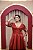 VESTIDO MARSALA/ VERMELHO COM MANGA EM TULE TODA BORDADA - Imagem 3