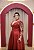VESTIDO MARSALA/ VERMELHO COM MANGA EM TULE TODA BORDADA - Imagem 4