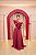 VESTIDO CREPE OMBRO UNICO FUCSIA FOLHO BABADO COM CINTO APLICAÇÃO DE FLOR ARAMADA - Imagem 5