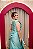 VESTIDO EM ZIBELINE AZUL TIFFANY SEREIA OMBRO A OMBRO COM PREGAS DIAGONAIS NA SAIA E BABADO - Imagem 2